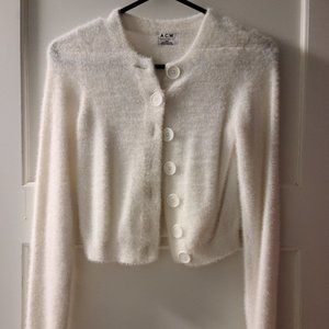 Soft fuzzy white sweater